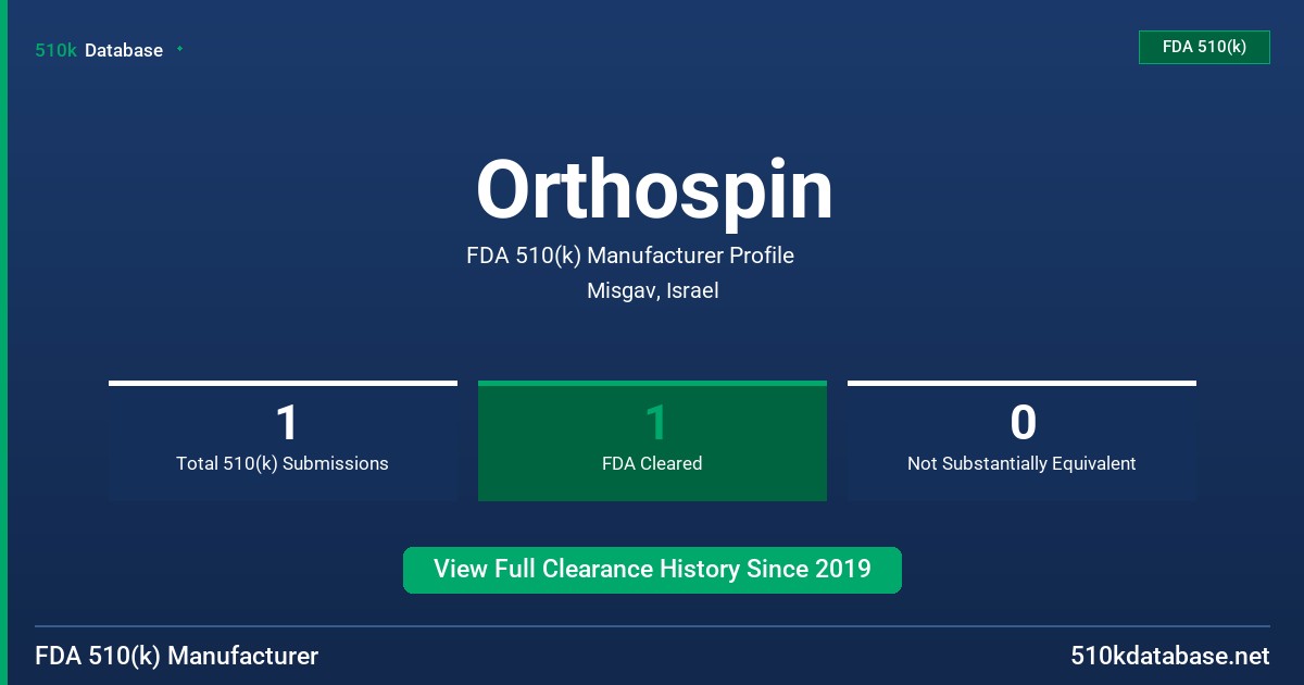 Orthospin FDA 510(k) Manufacturer Profile