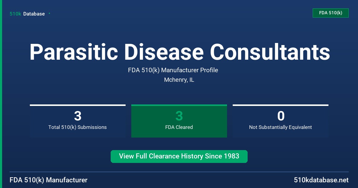 Parasitic Disease Consultants FDA 510(k) Manufacturer Profile