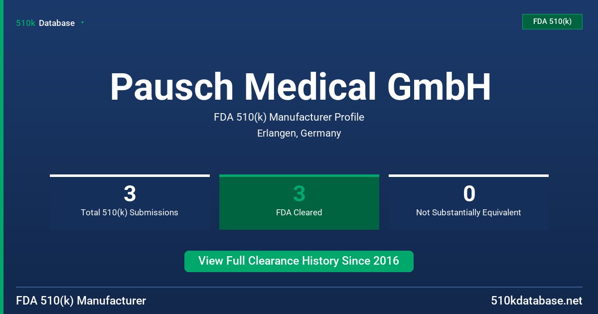 Pausch Medical GmbH FDA 510(k) Manufacturer Profile