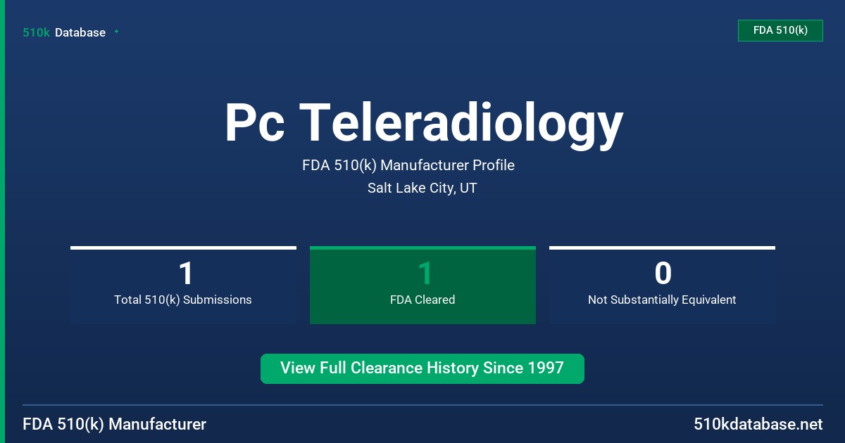 Pc Teleradiology FDA 510(k) Manufacturer Profile