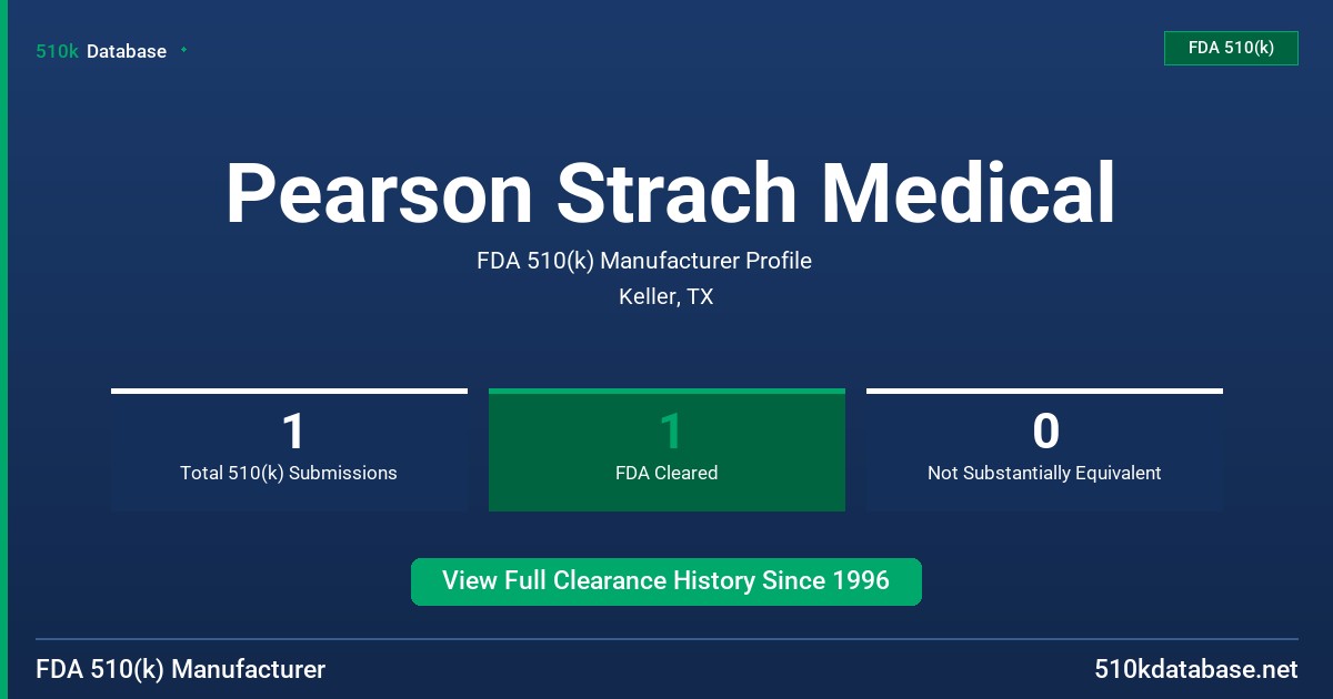 Pearson Strach Medical FDA 510(k) Manufacturer Profile