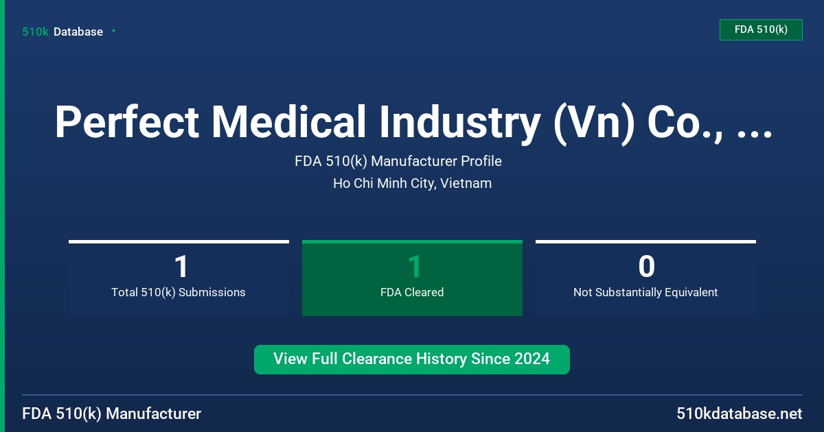 Perfect Medical Industry (Vn) Co., Ltd. FDA 510(k) Manufacturer Profile