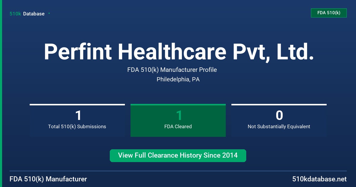 Perfint Healthcare Pvt, Ltd. FDA 510(k) Manufacturer Profile
