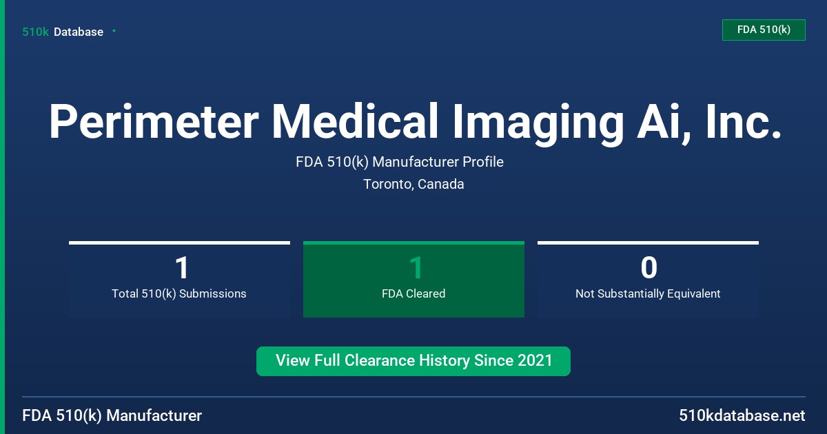 Perimeter Medical Imaging Ai, Inc. FDA 510(k) Manufacturer Profile