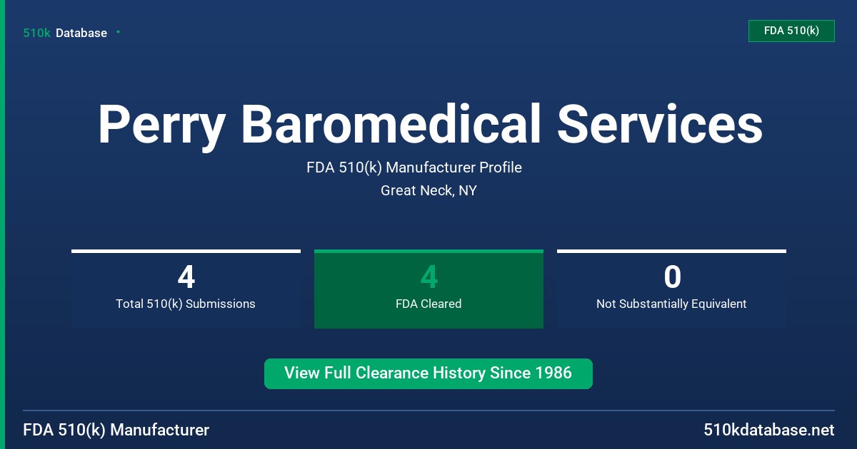 Perry Baromedical Services FDA 510(k) Manufacturer Profile