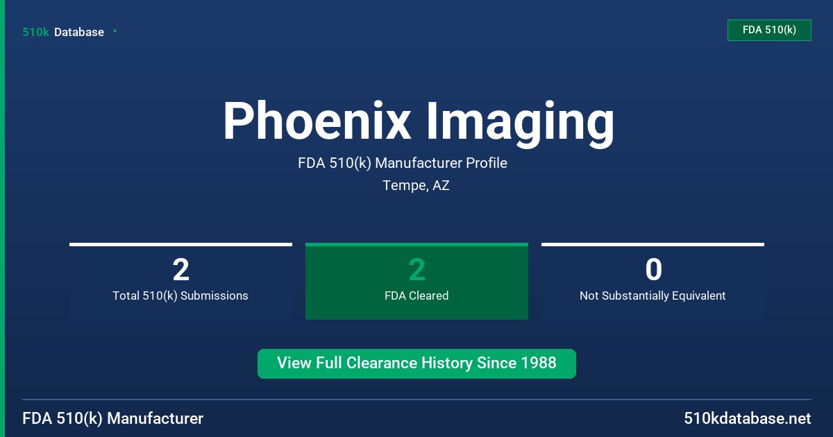 Phoenix Imaging FDA 510(k) Manufacturer Profile