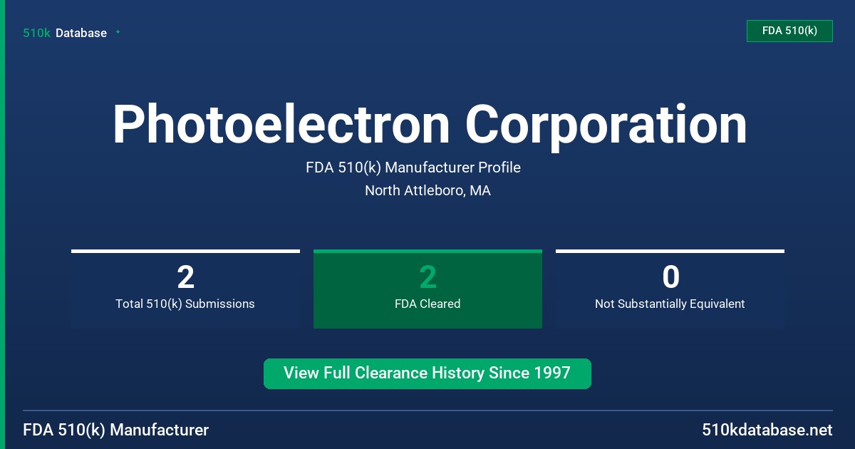 Photoelectron Corporation FDA 510(k) Manufacturer Profile
