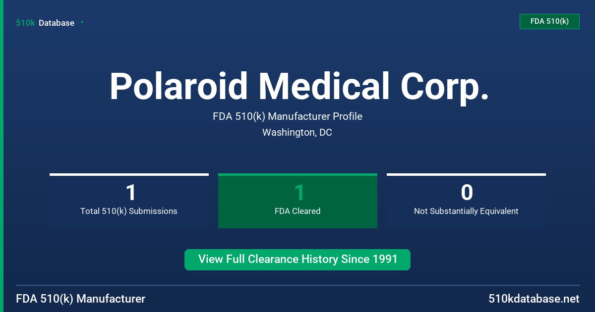 Polaroid Medical Corp. FDA 510(k) Manufacturer Profile