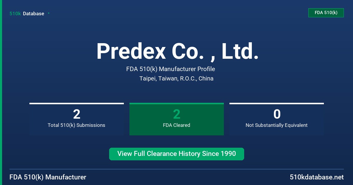 Predex Co. , Ltd. FDA 510(k) Manufacturer Profile