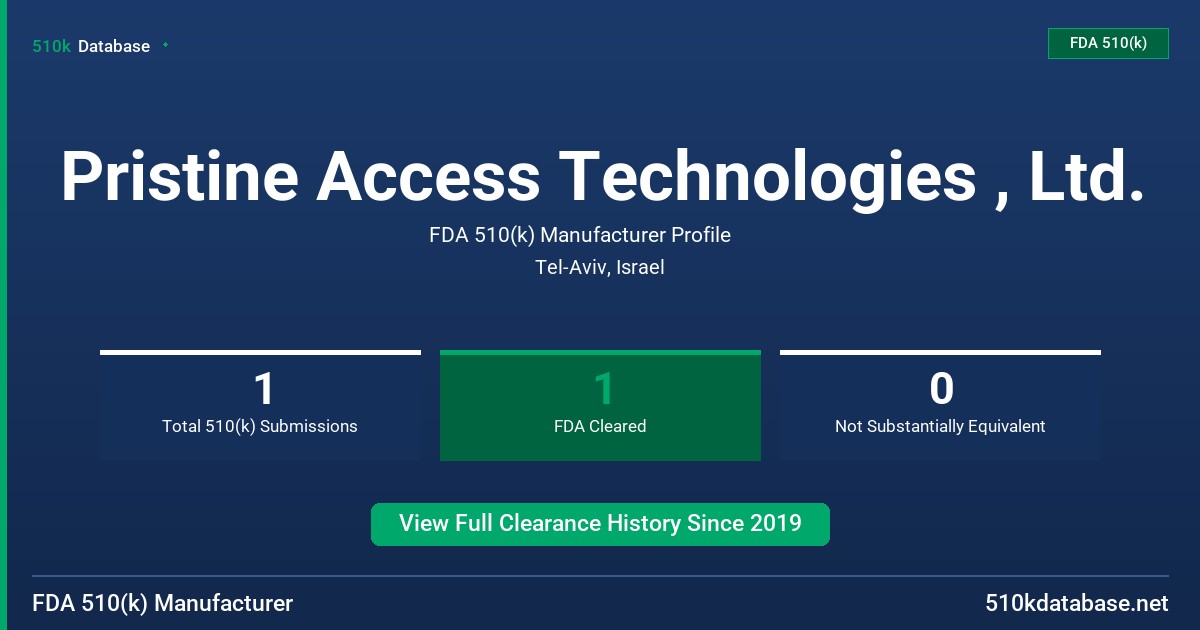 Pristine Access Technologies , Ltd. FDA 510(k) Manufacturer Profile