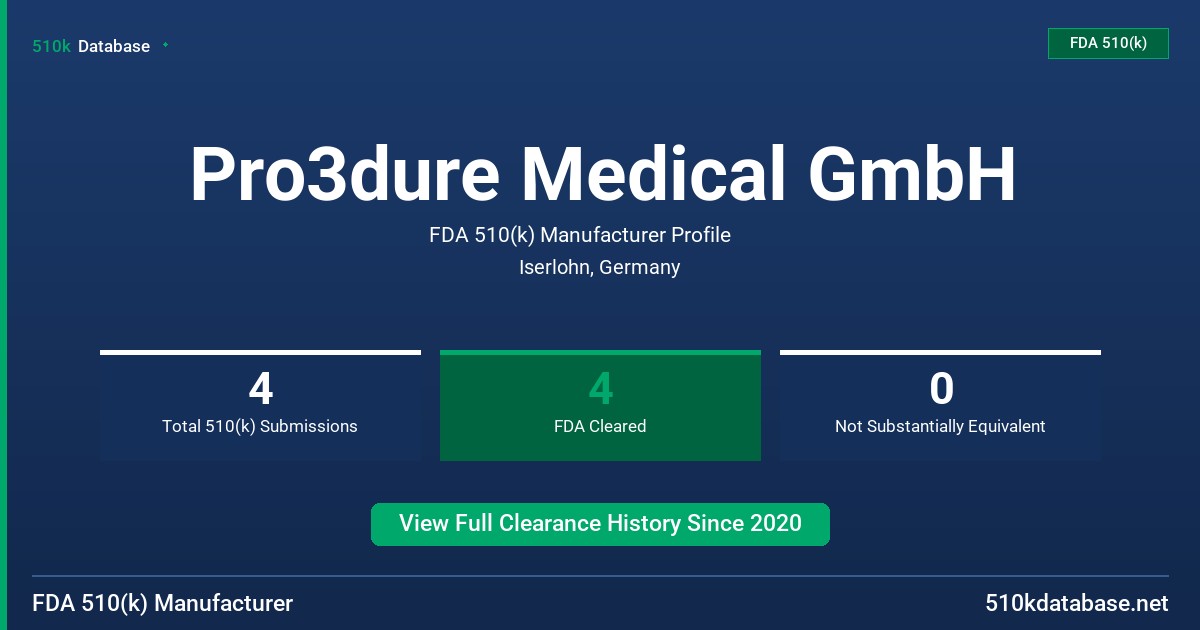 Pro3dure Medical GmbH FDA 510(k) Manufacturer Profile
