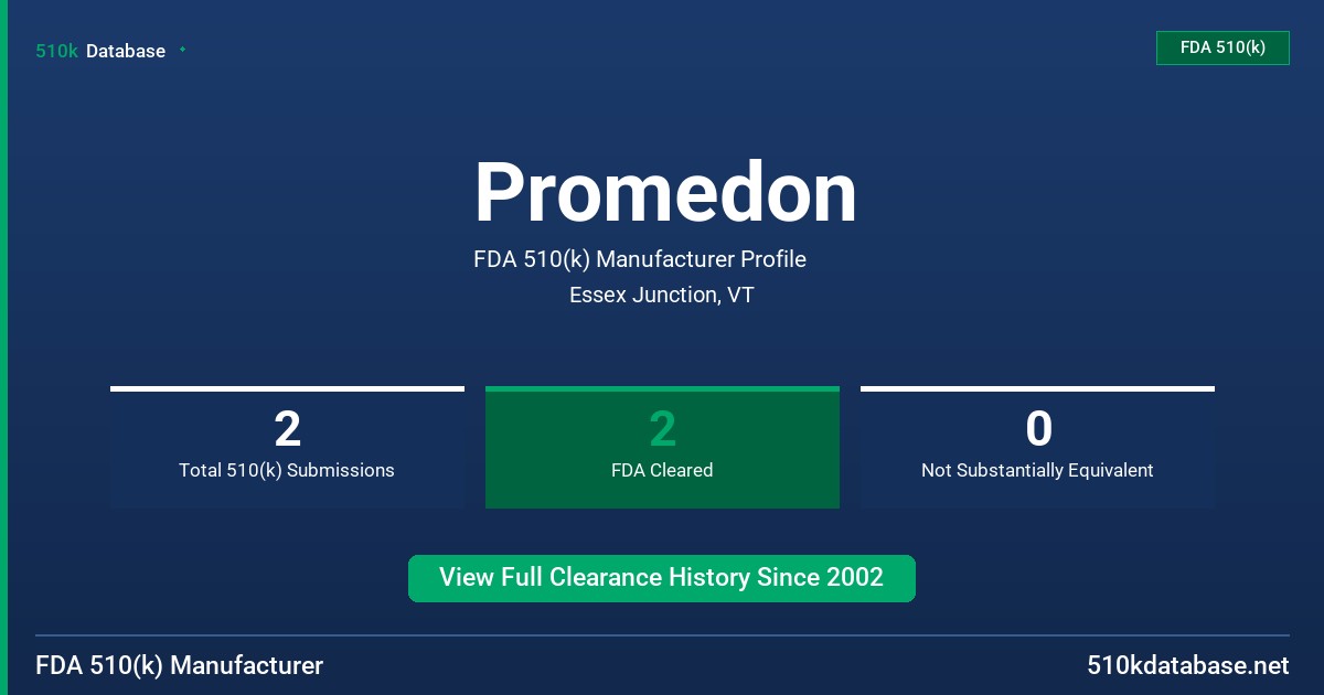 Promedon FDA 510(k) Manufacturer Profile