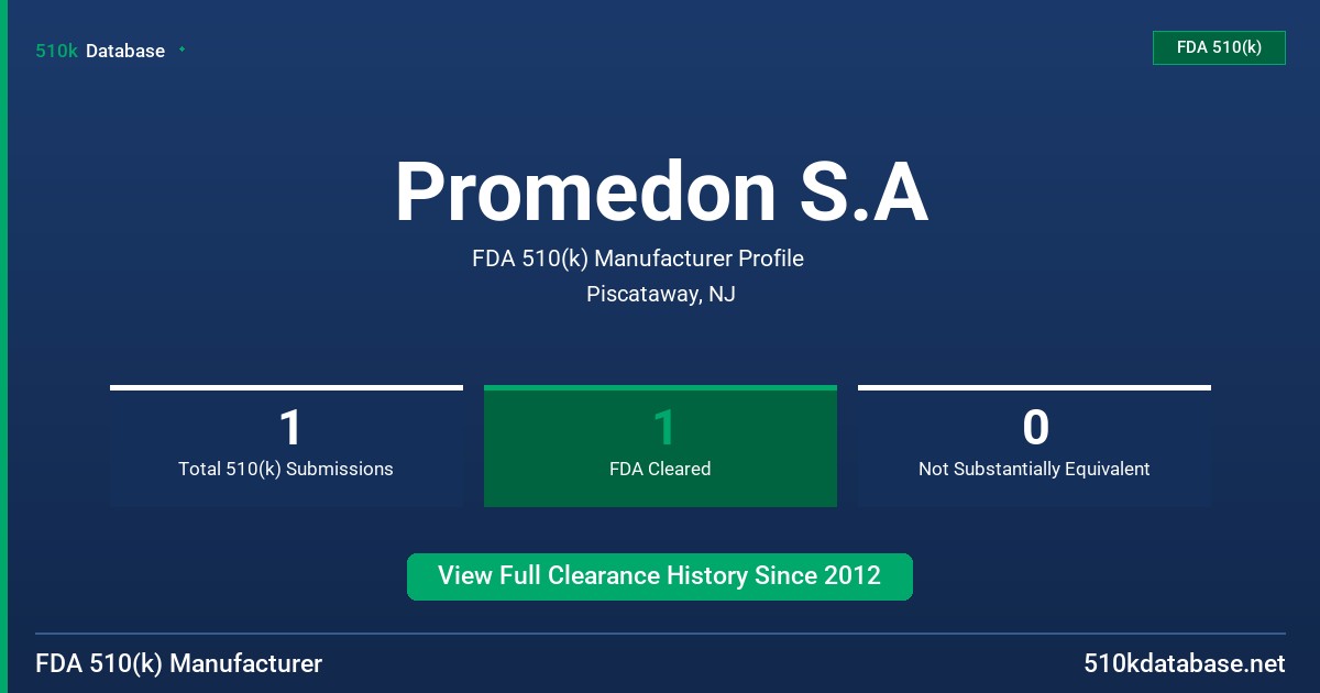 Promedon S.A FDA 510(k) Manufacturer Profile