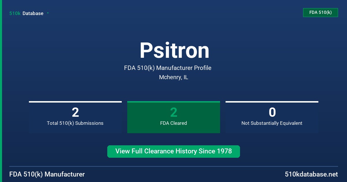 Psitron FDA 510(k) Manufacturer Profile