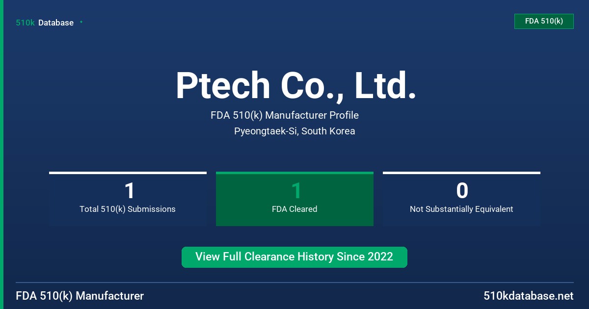 Ptech Co., Ltd. FDA 510(k) Manufacturer Profile