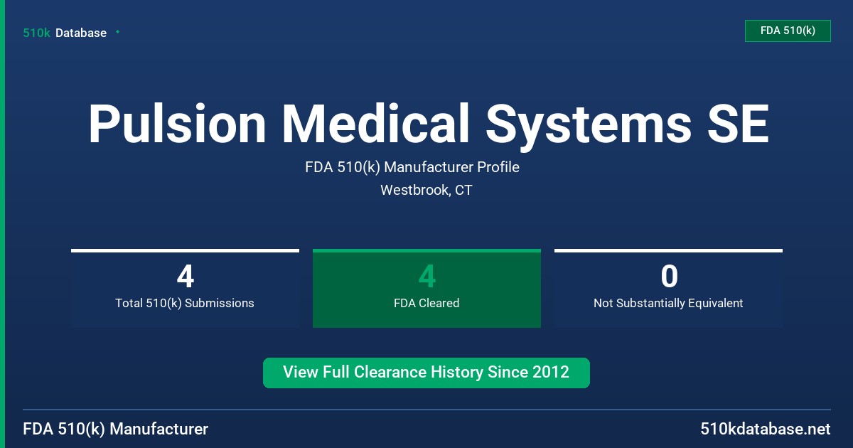 Pulsion Medical Systems SE FDA 510(k) Manufacturer Profile