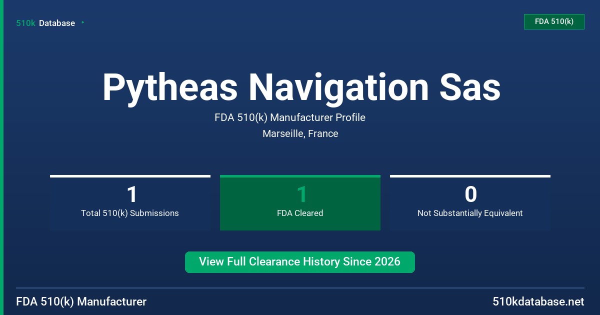 Pytheas Navigation Sas FDA 510(k) Manufacturer Profile
