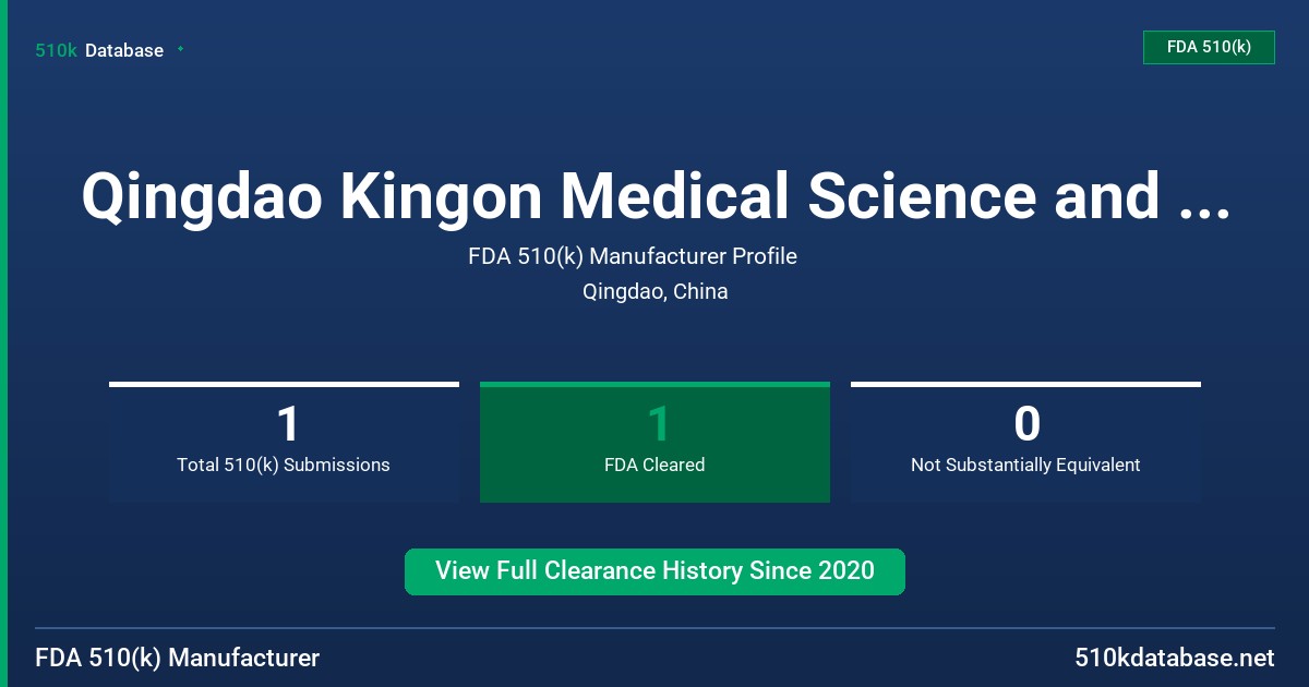 Qingdao Kingon Medical Science and Technology Co. FDA 510(k) Manufacturer Profile