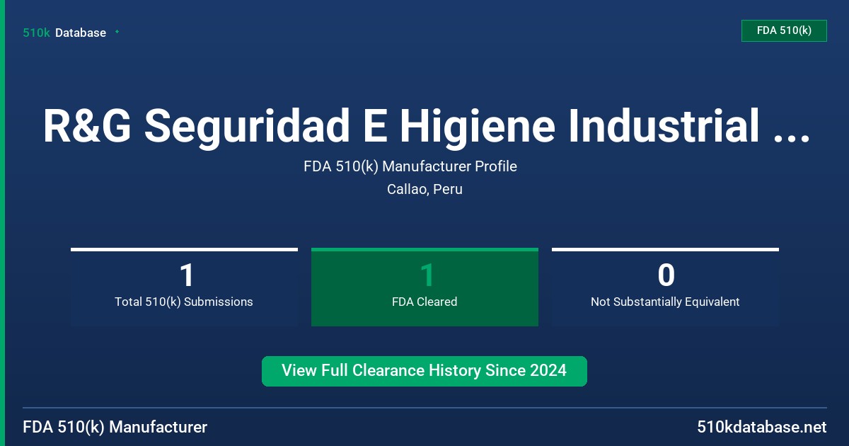 R&G Seguridad E Higiene Industrial S.A.C. FDA 510(k) Manufacturer Profile