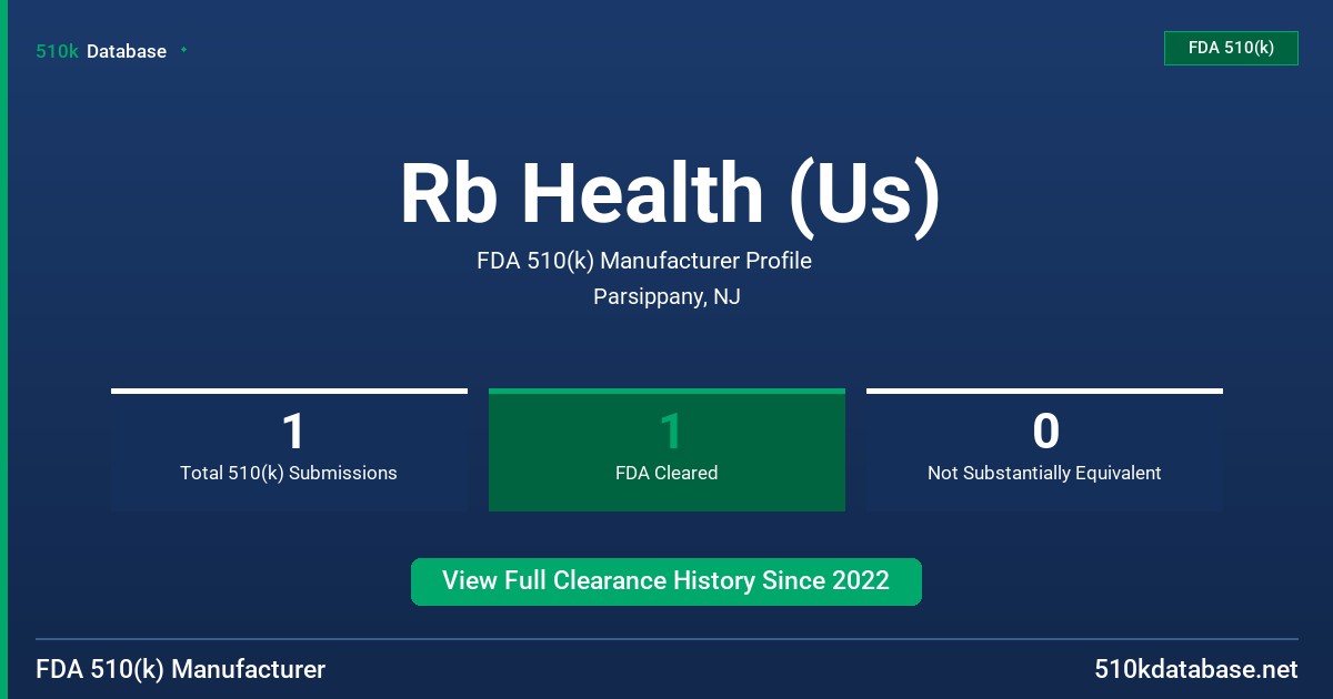 Rb Health (Us) FDA 510(k) Manufacturer Profile