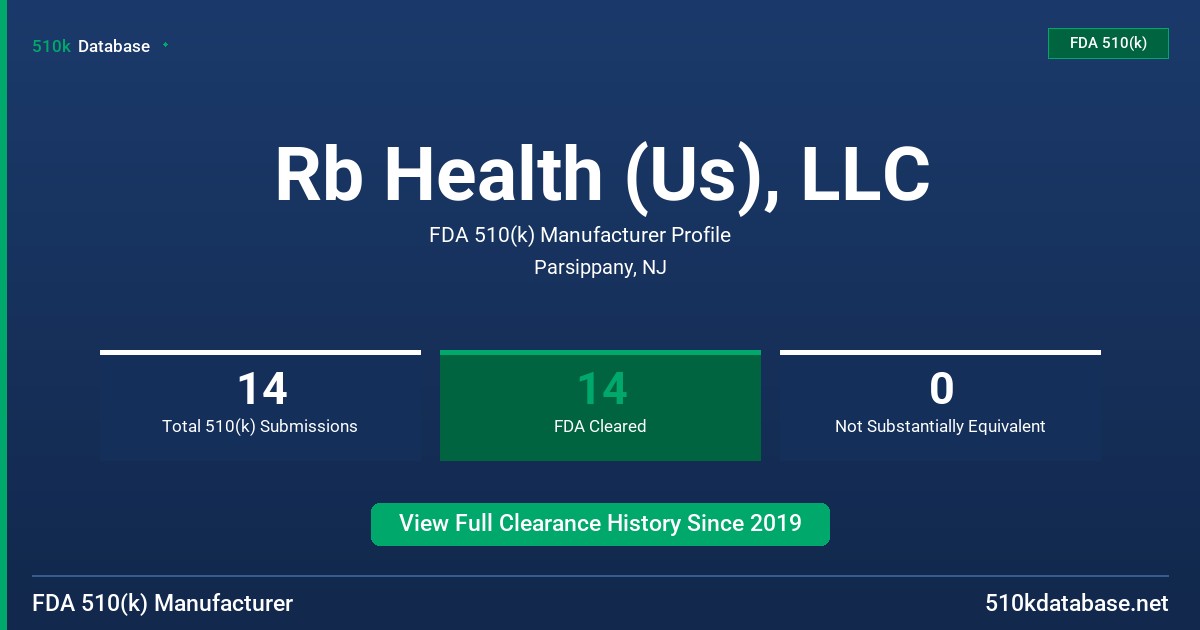 Rb Health (Us), LLC FDA 510(k) Manufacturer Profile