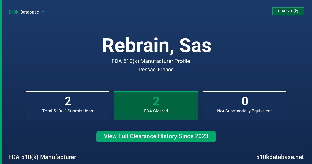 Rebrain, Sas FDA 510(k) Manufacturer Profile