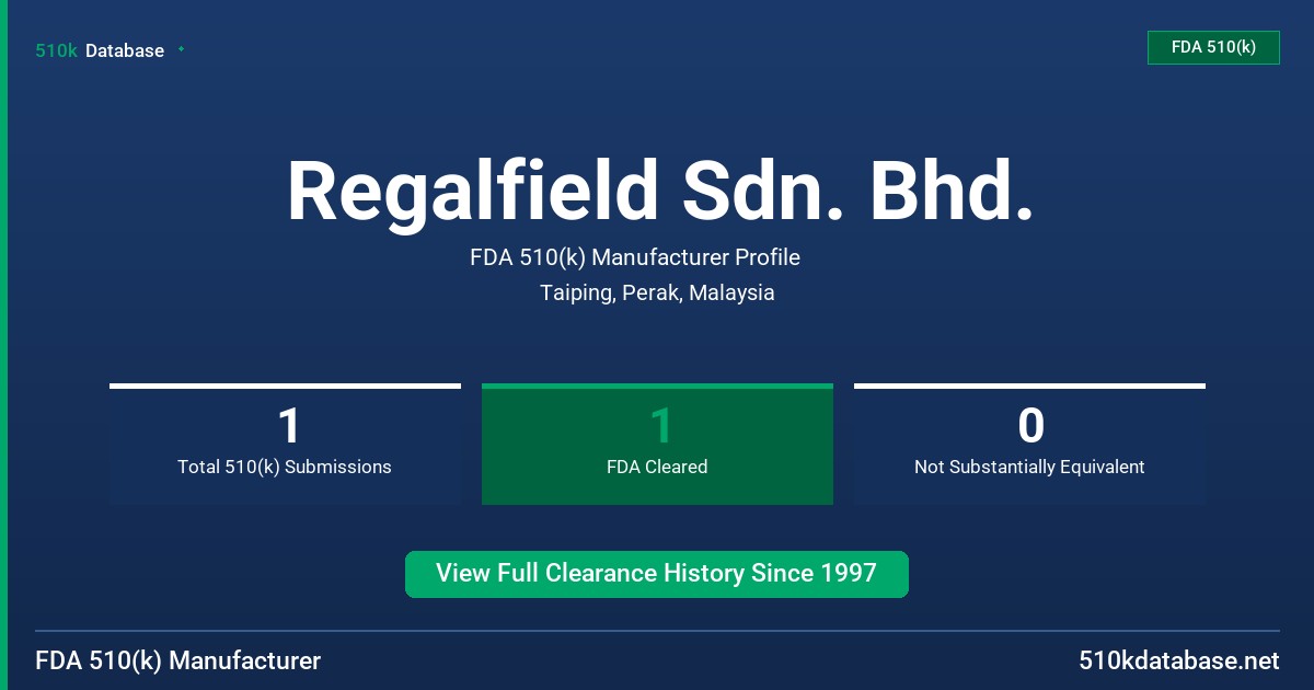 Regalfield Sdn. Bhd. FDA 510(k) Manufacturer Profile