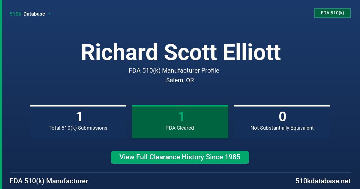 Richard Scott Elliott FDA 510(k) Manufacturer Profile
