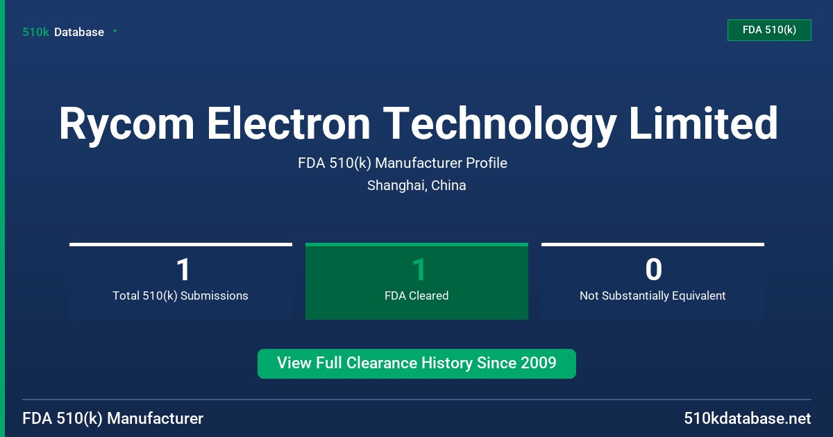 Rycom Electron Technology Limited FDA 510(k) Manufacturer Profile