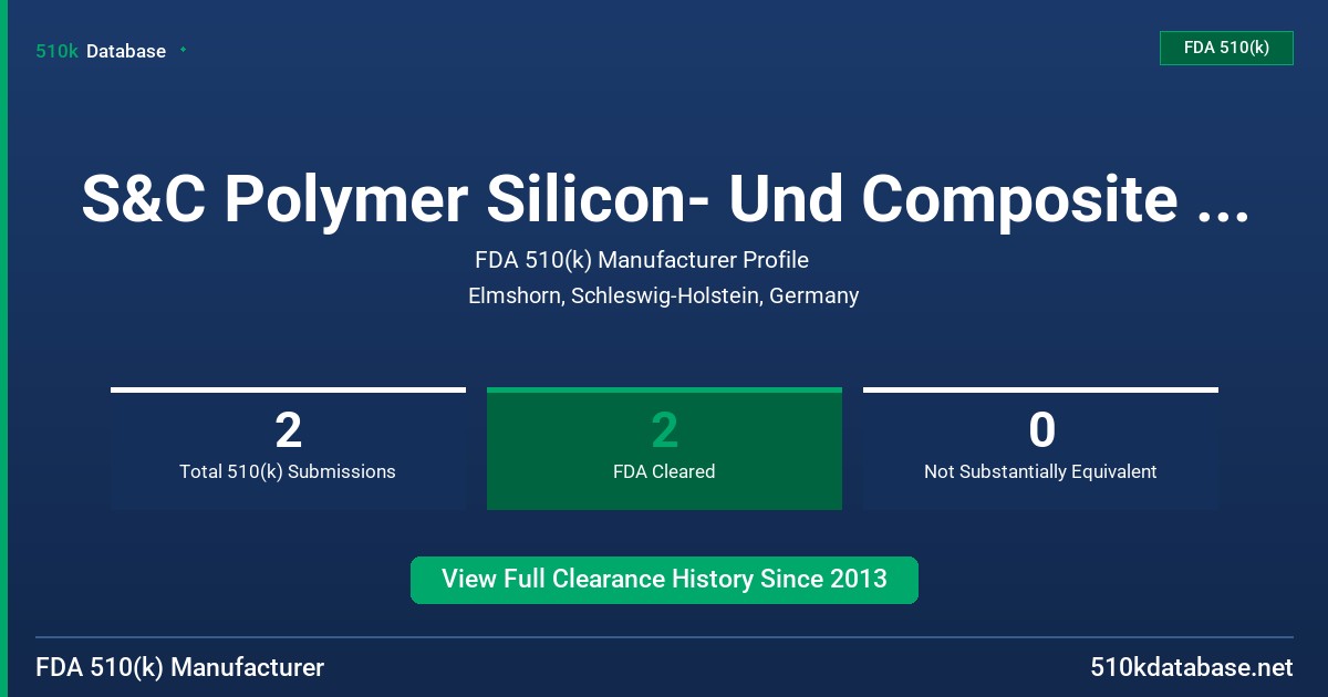 S&C Polymer Silicon- Und Composite Spezialitaeten FDA 510(k) Manufacturer Profile