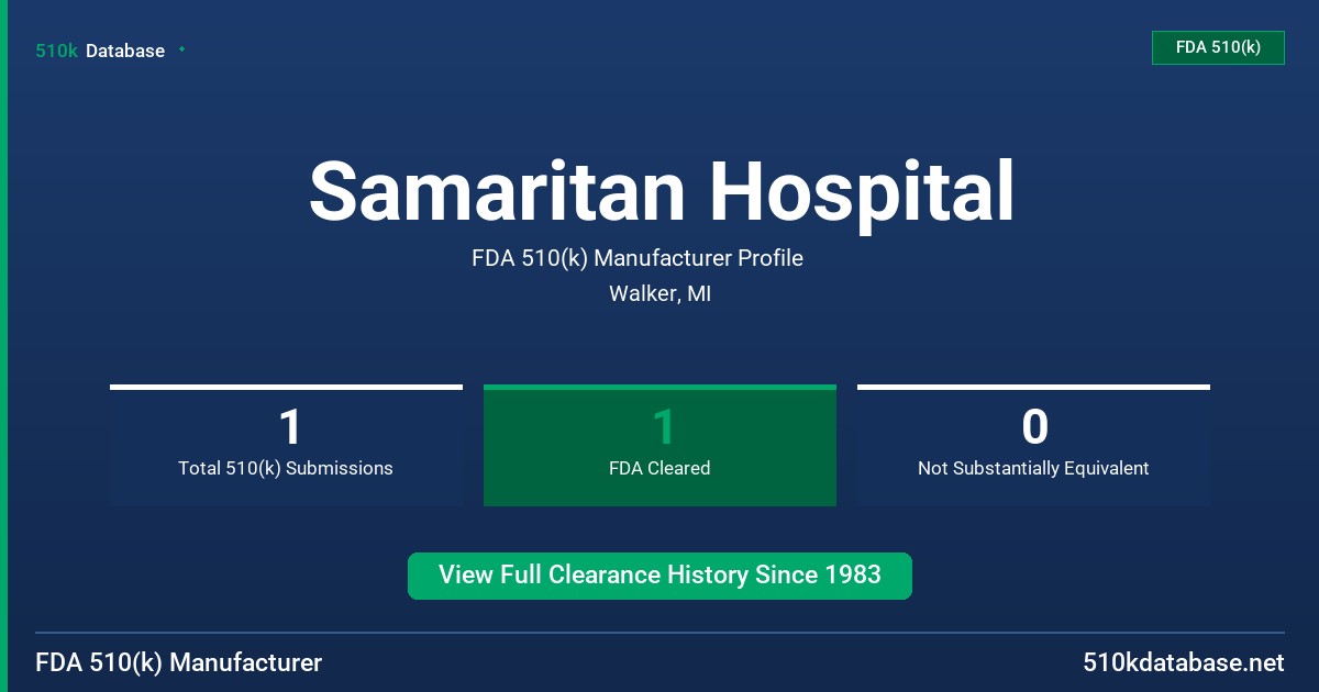 Samaritan Hospital FDA 510(k) Manufacturer Profile