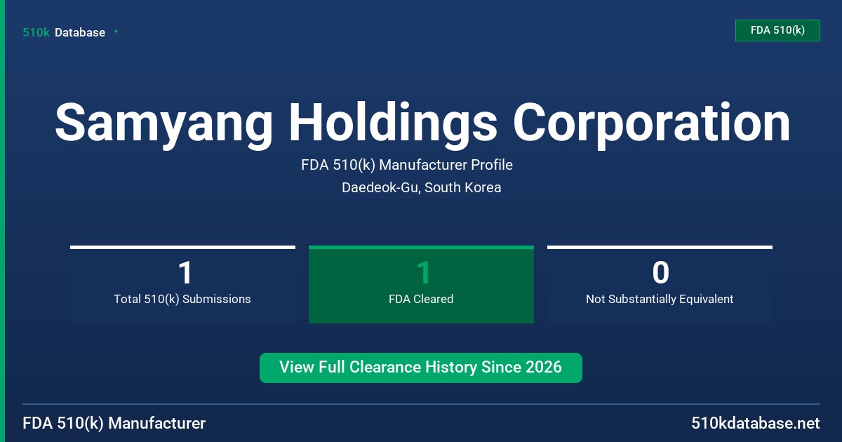 Samyang Holdings Corporation FDA 510(k) Manufacturer Profile