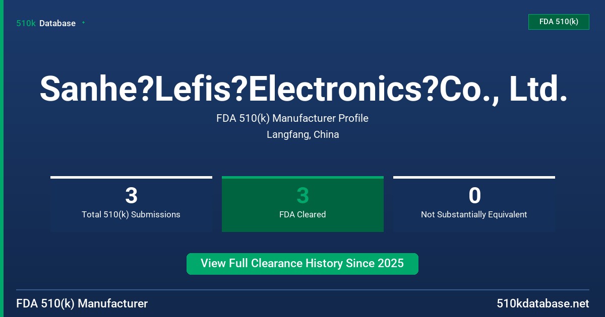 Sanhe?Lefis?Electronics?Co., Ltd. FDA 510(k) Manufacturer Profile