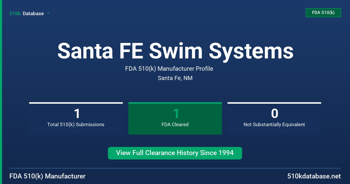 Santa FE Swim Systems FDA 510(k) Manufacturer Profile