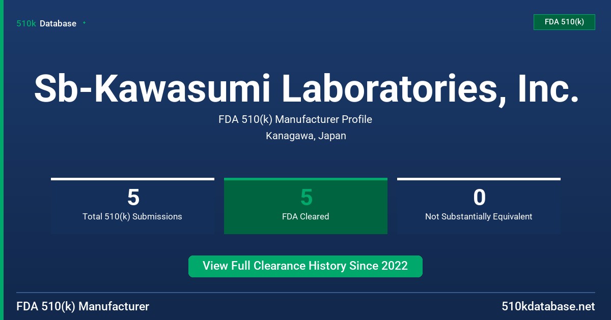 Sb-Kawasumi Laboratories, Inc. FDA 510(k) Manufacturer Profile