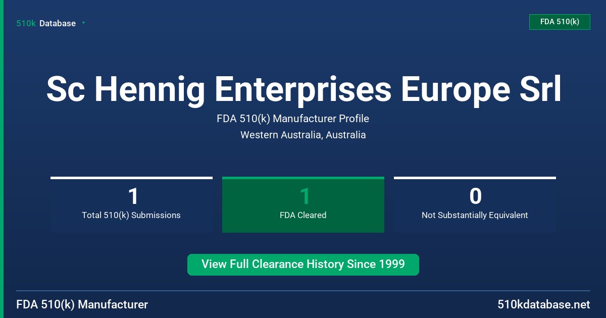 Sc Hennig Enterprises Europe Srl FDA 510(k) Manufacturer Profile
