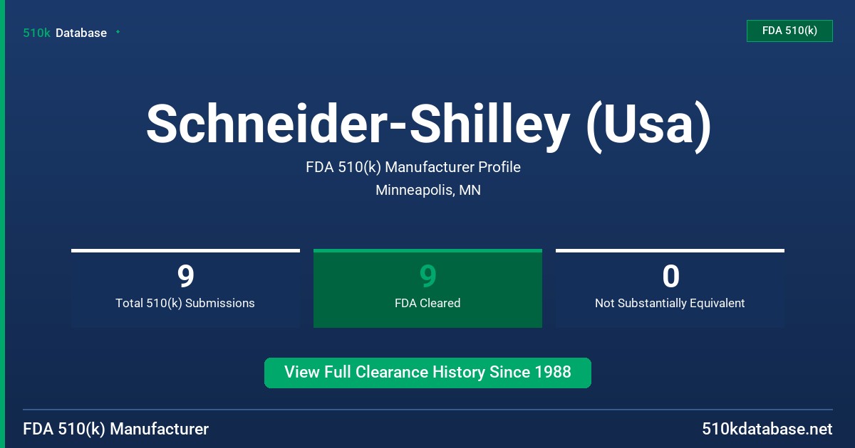 Schneider-Shilley (Usa) FDA 510(k) Manufacturer Profile