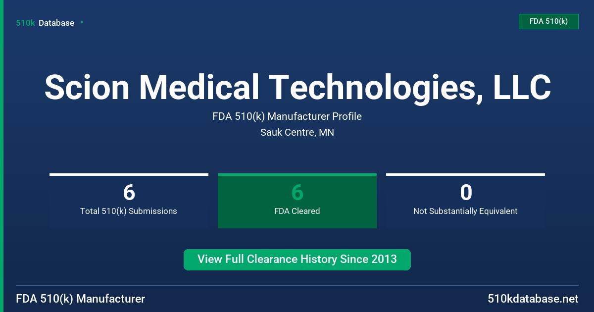 Scion Medical Technologies, LLC FDA 510(k) Manufacturer Profile