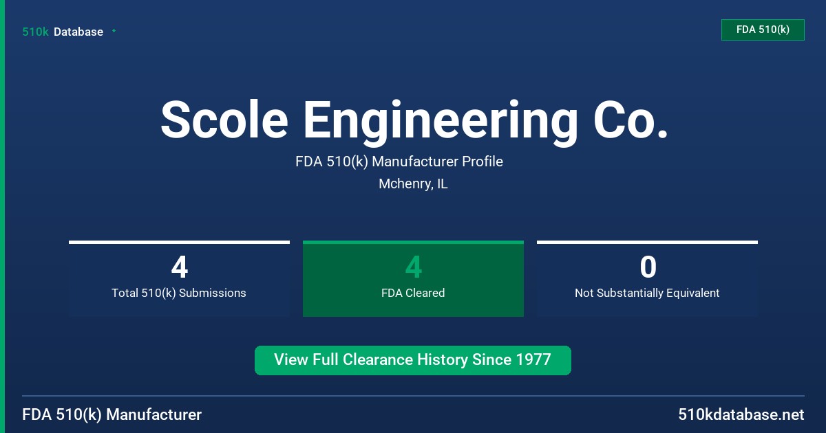 Scole Engineering Co. FDA 510(k) Manufacturer Profile