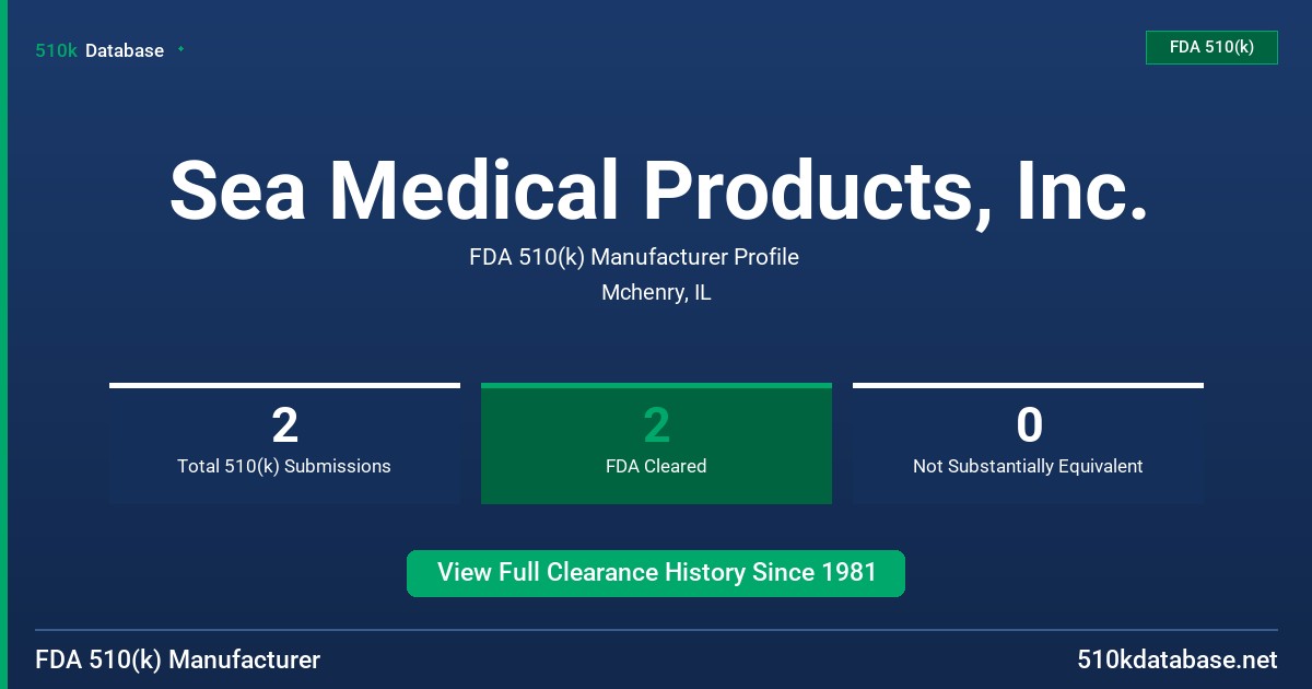 Sea Medical Products, Inc. FDA 510(k) Manufacturer Profile