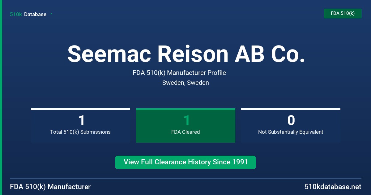 Seemac Reison AB Co. FDA 510(k) Manufacturer Profile