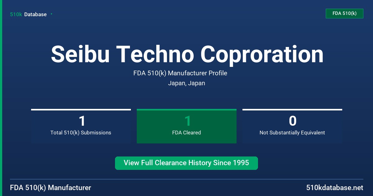 Seibu Techno Coproration FDA 510(k) Manufacturer Profile