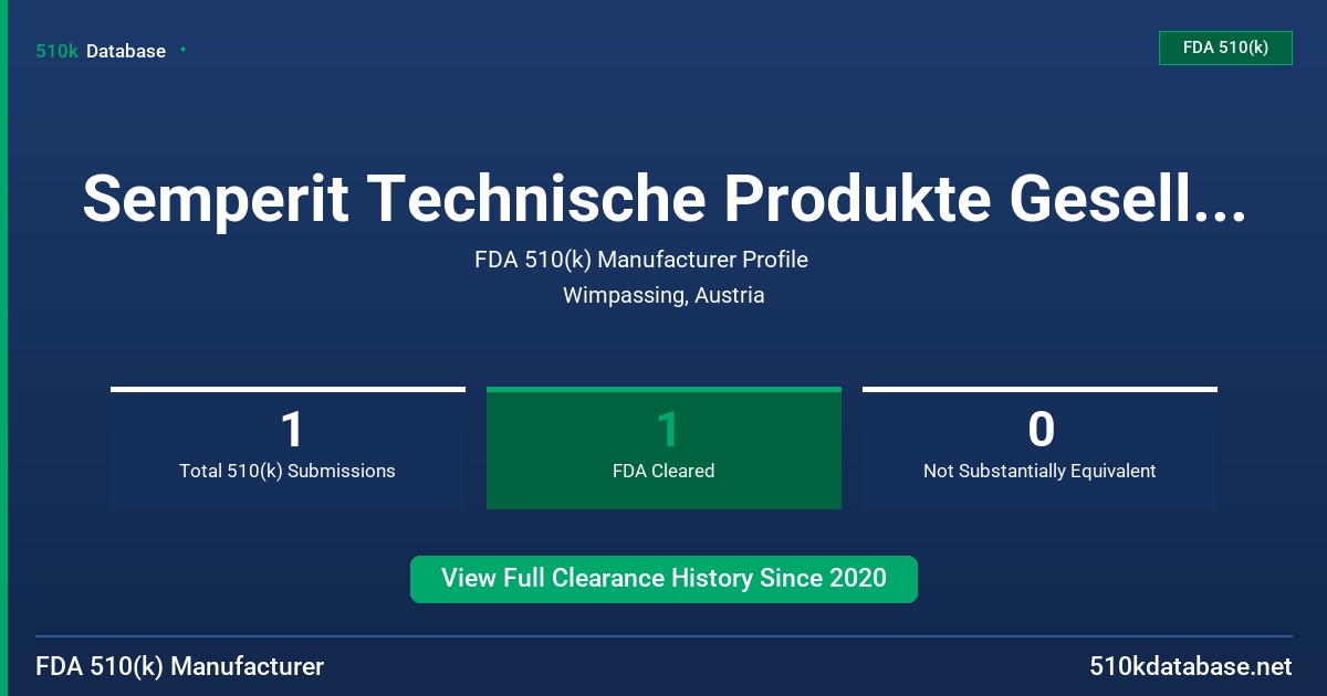 Semperit Technische Produkte Gesellchaft M.B.H. FDA 510(k) Manufacturer Profile