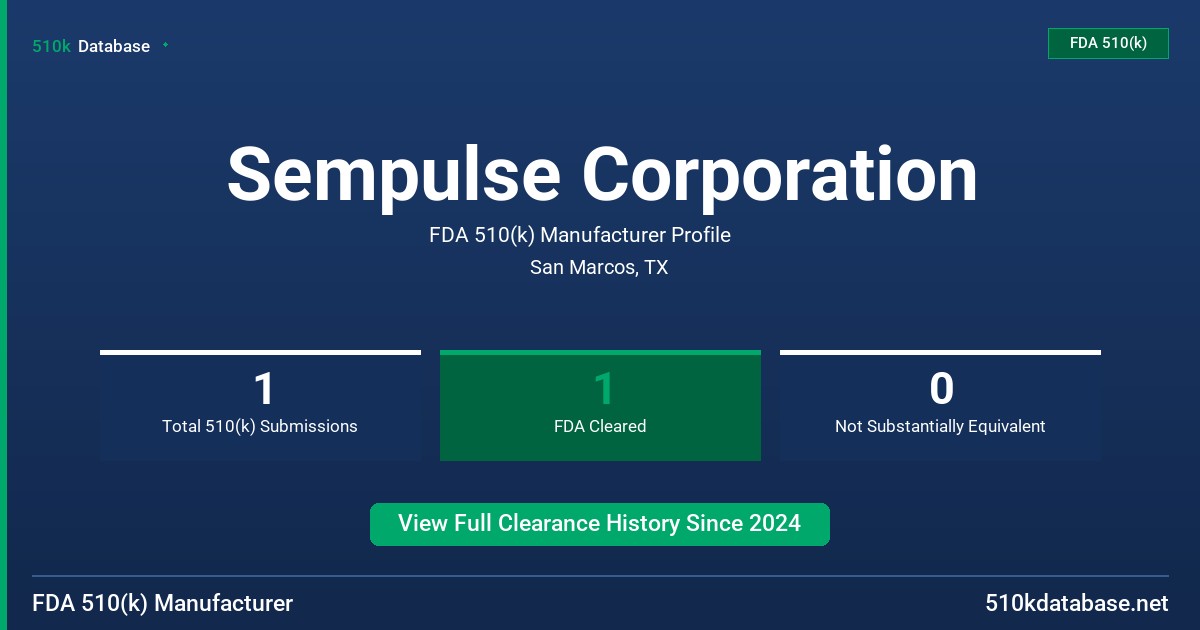 Sempulse Corporation FDA 510(k) Manufacturer Profile