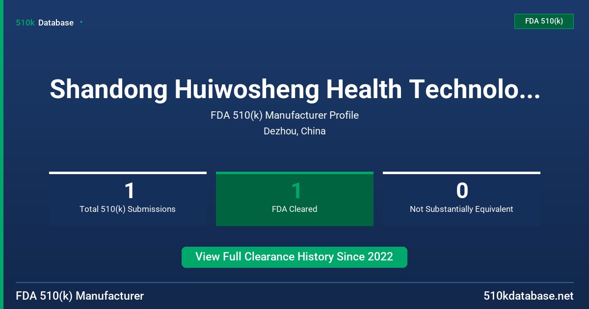 Shandong Huiwosheng Health Technology Co.,Ltd FDA 510(k) Manufacturer Profile