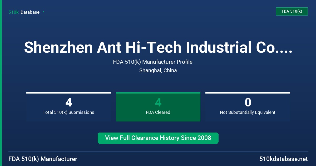 Shenzhen Ant Hi-Tech Industrial Co., Ltd. FDA 510(k) Manufacturer Profile