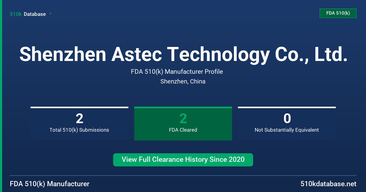 Shenzhen Astec Technology Co., Ltd. FDA 510(k) Manufacturer Profile
