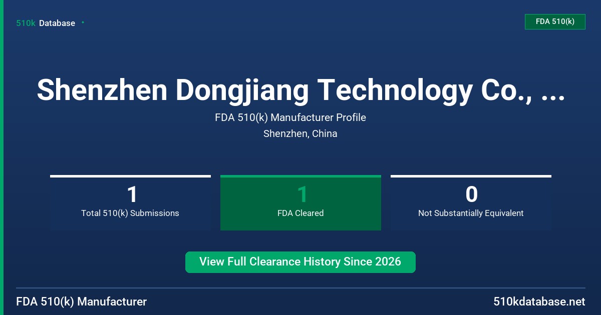 Shenzhen Dongjiang Technology Co., Ltd. FDA 510(k) Manufacturer Profile