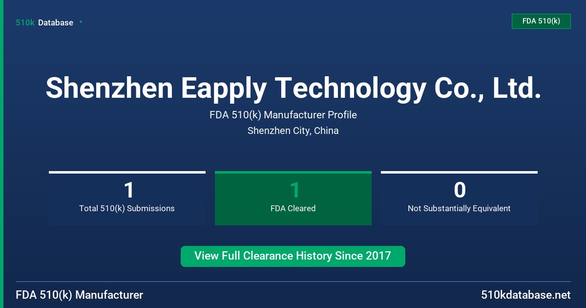 Shenzhen Eapply Technology Co., Ltd. FDA 510(k) Manufacturer Profile