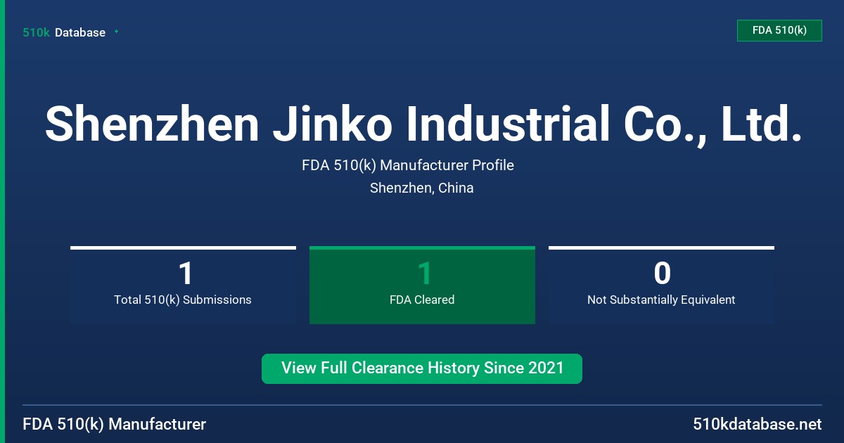 Shenzhen Jinko Industrial Co., Ltd. FDA 510(k) Manufacturer Profile